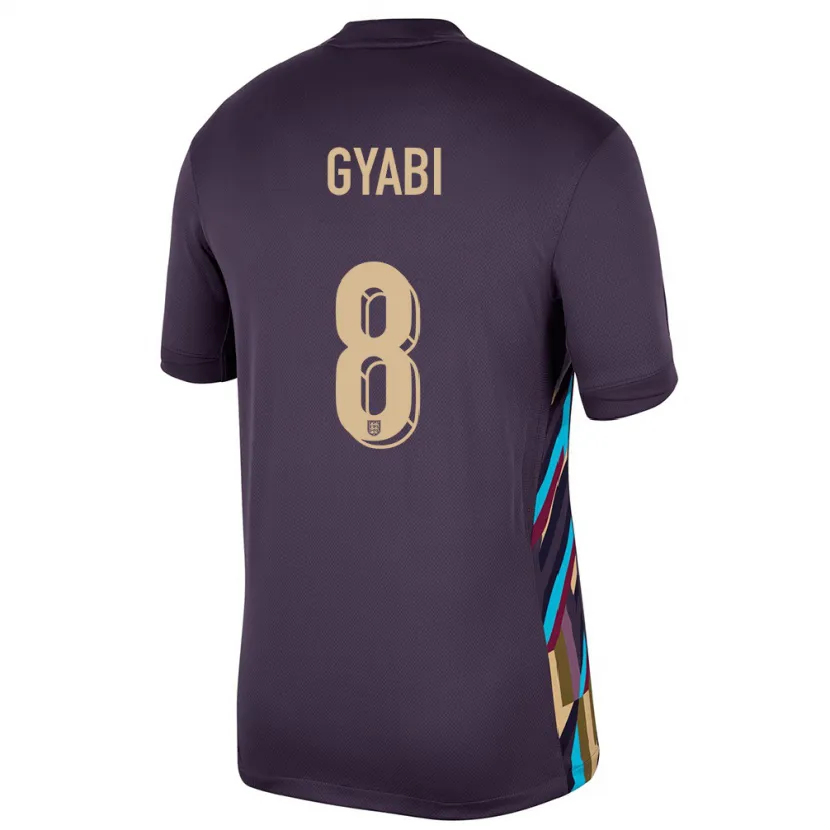 Danxen Bambino Maglia Inghilterra Darko Gyabi #8 Uvetta Scura Kit Gara Away 24-26 Maglietta