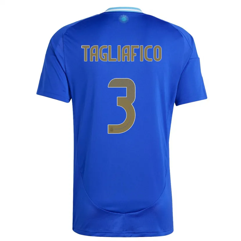 Danxen Bambino Maglia Argentina Nicolas Tagliafico #3 Blu Kit Gara Away 24-26 Maglietta