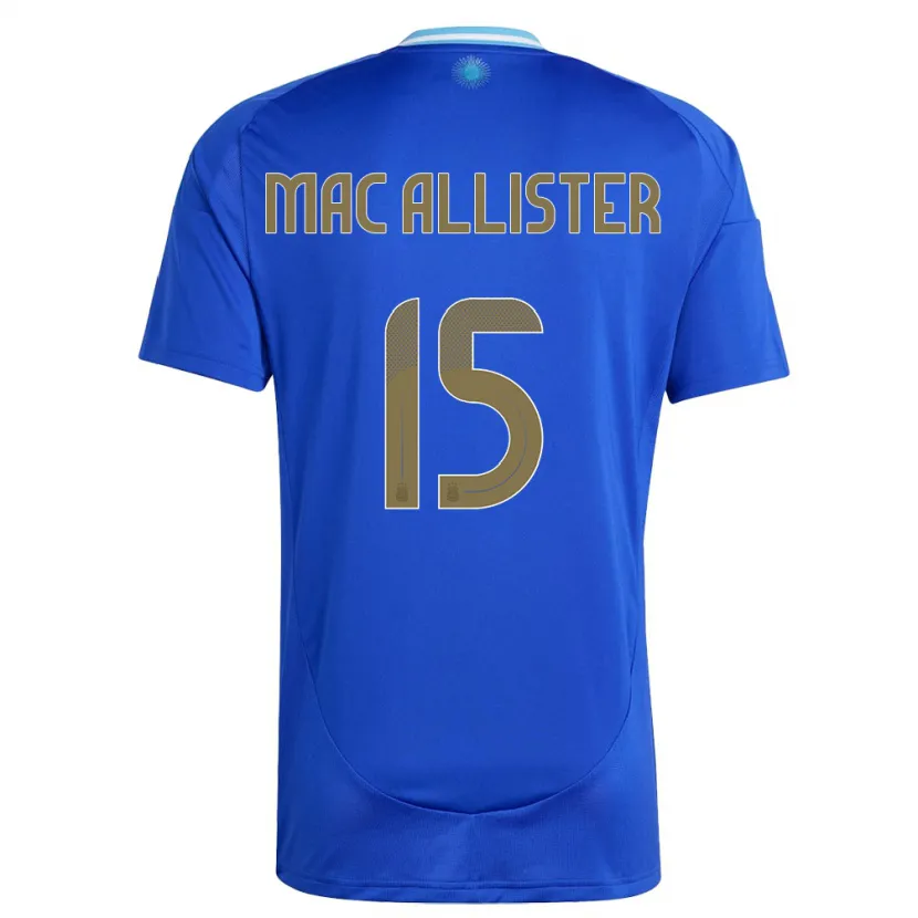 Danxen Bambino Maglia Argentina Alexis Mac Allister #15 Blu Kit Gara Away 24-26 Maglietta