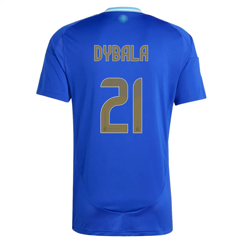Danxen Bambino Maglia Argentina Paulo Dybala #21 Blu Kit Gara Away 24-26 Maglietta