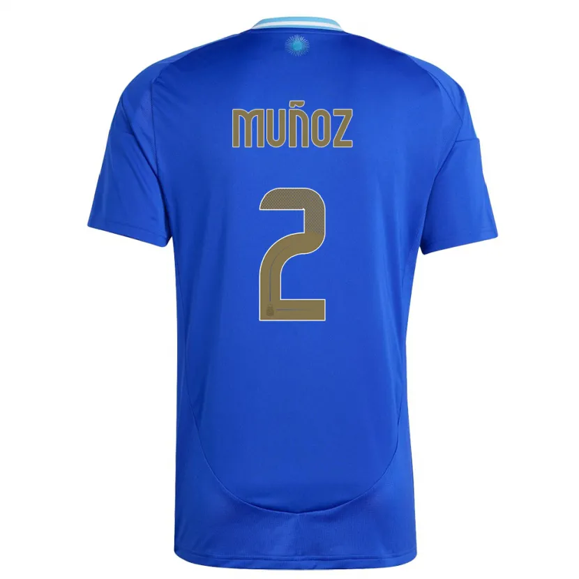 Danxen Bambino Maglia Argentina Luana Munoz #2 Blu Kit Gara Away 24-26 Maglietta