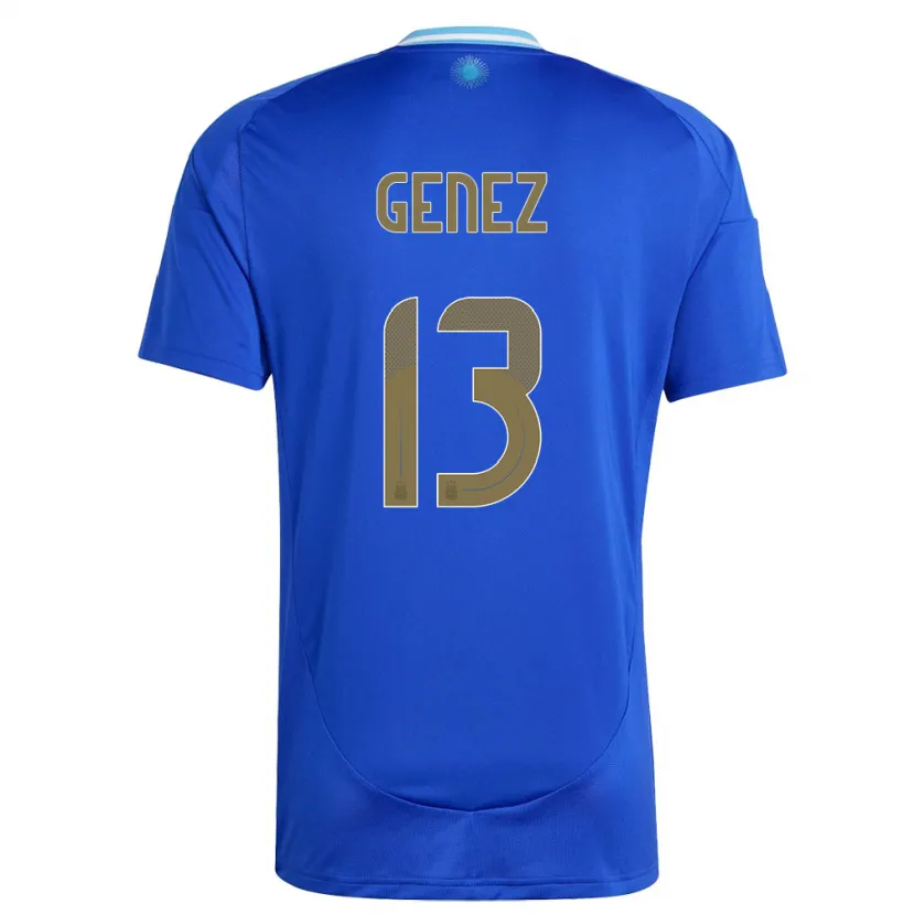 Danxen Bambino Maglia Argentina Nahuel Genez #13 Blu Kit Gara Away 24-26 Maglietta