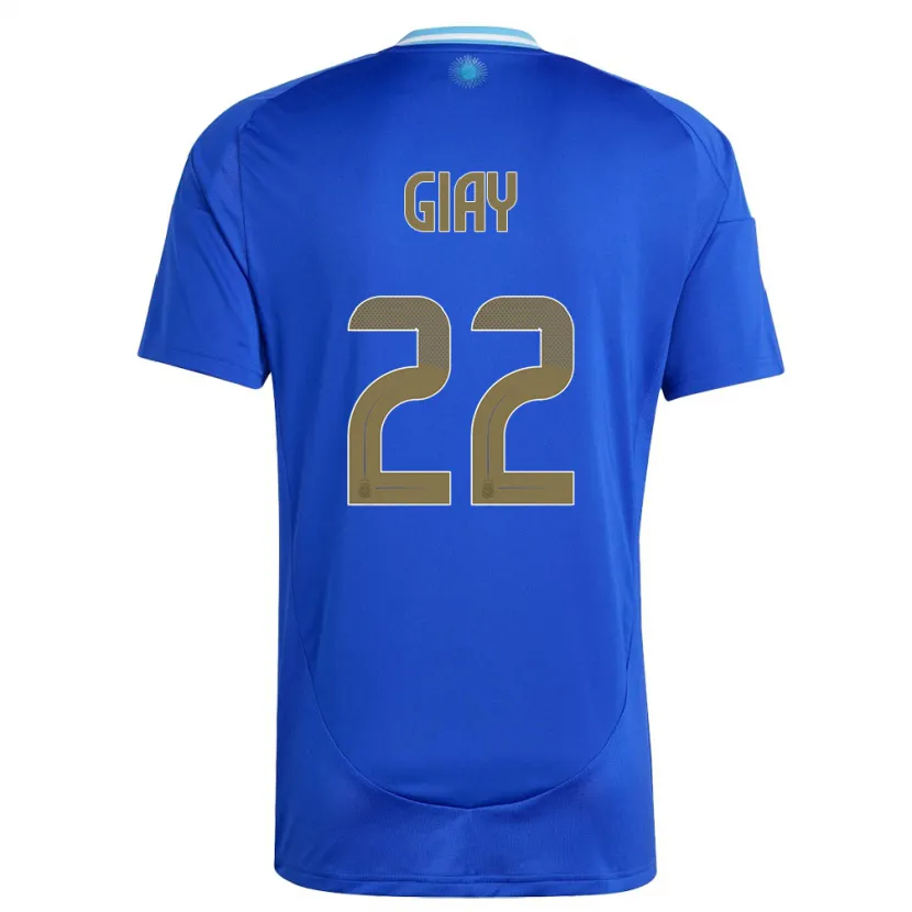 Danxen Bambino Maglia Argentina Agustin Giay #22 Blu Kit Gara Away 24-26 Maglietta