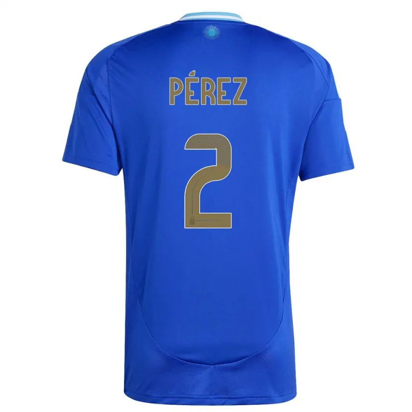 Danxen Bambino Maglia Argentina Nehuen Perez #2 Blu Kit Gara Away 24-26 Maglietta