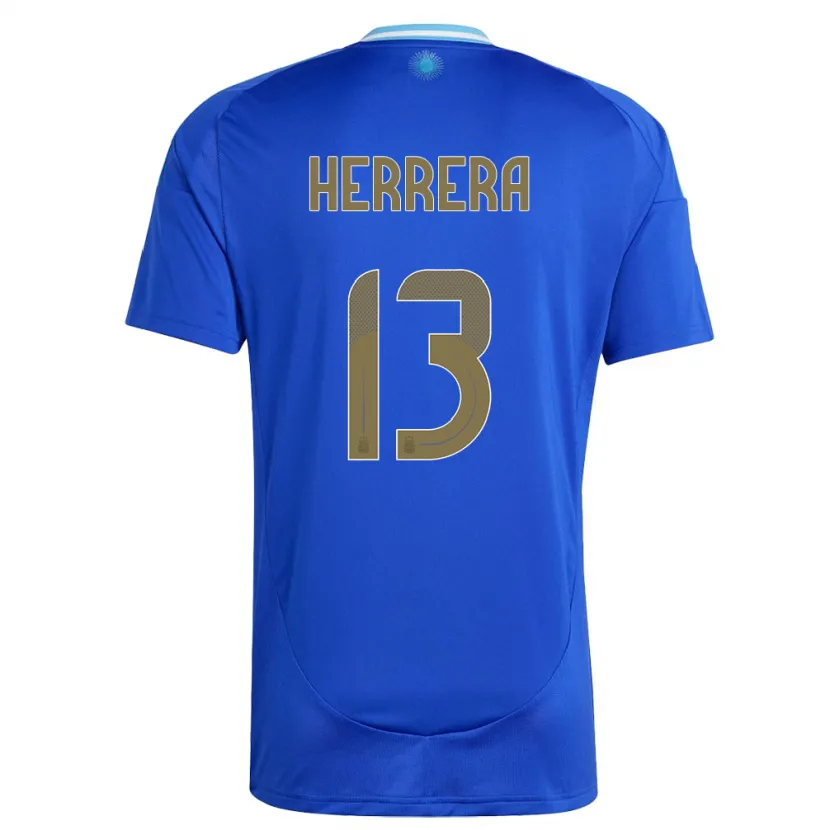 Danxen Bambino Maglia Argentina Marcelo Herrera #13 Blu Kit Gara Away 24-26 Maglietta