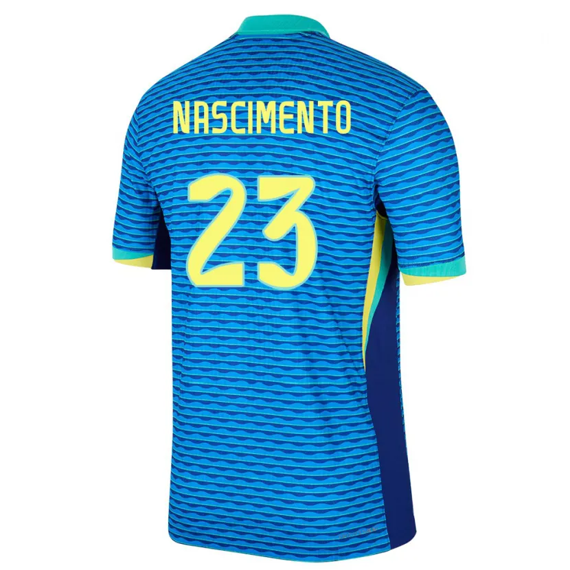 Danxen Bambino Maglia Brasile Matheus Nascimento #23 Blu Kit Gara Away 24-26 Maglietta