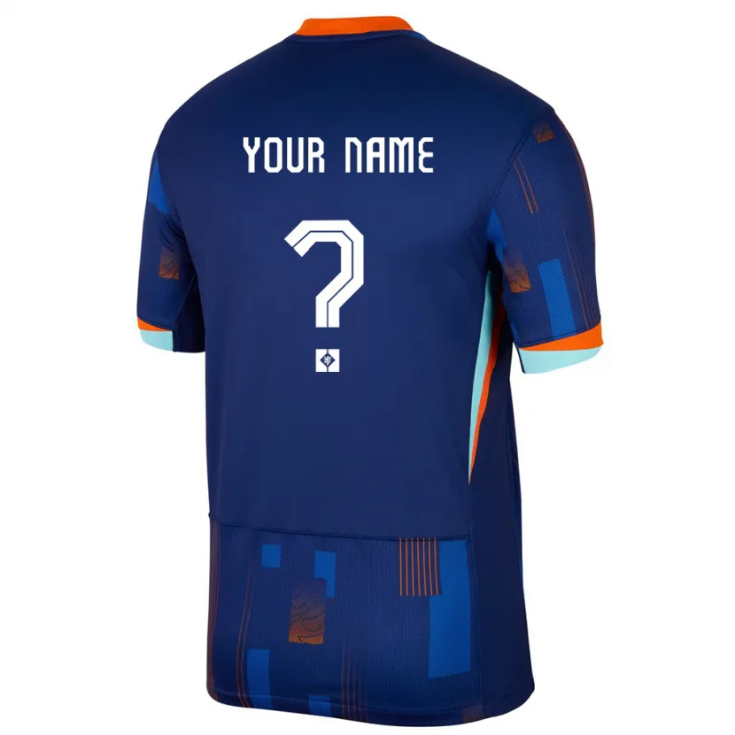 Danxen Bambino Maglia Paesi Bassi Il Tuo Nome #0 Blu Kit Gara Away 24-26 Maglietta