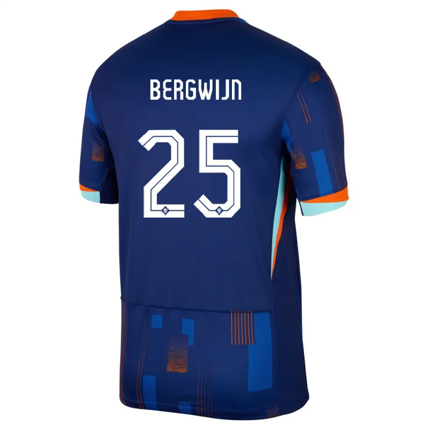 Danxen Bambino Maglia Paesi Bassi Steven Bergwijn #25 Blu Kit Gara Away 24-26 Maglietta