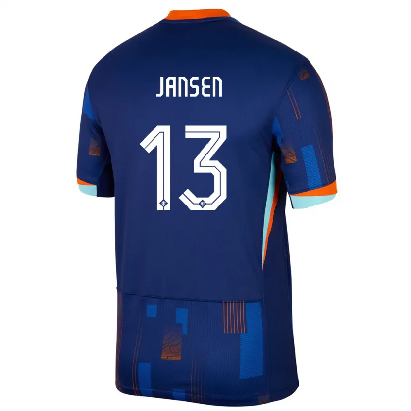 Danxen Bambino Maglia Paesi Bassi Renate Jansen #13 Blu Kit Gara Away 24-26 Maglietta