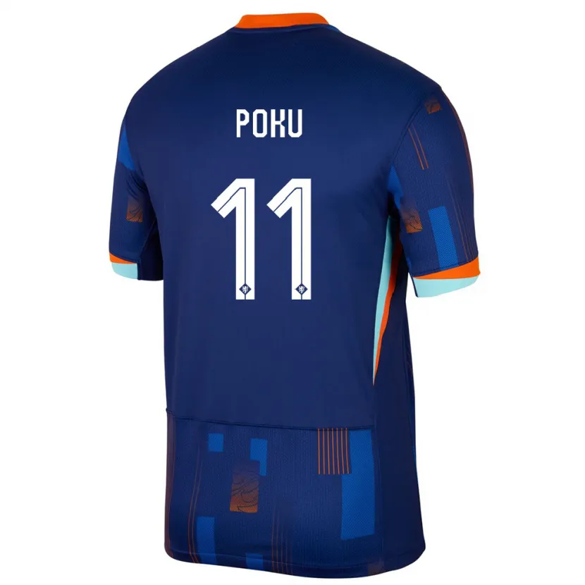 Danxen Bambino Maglia Paesi Bassi Ernest Poku #11 Blu Kit Gara Away 24-26 Maglietta