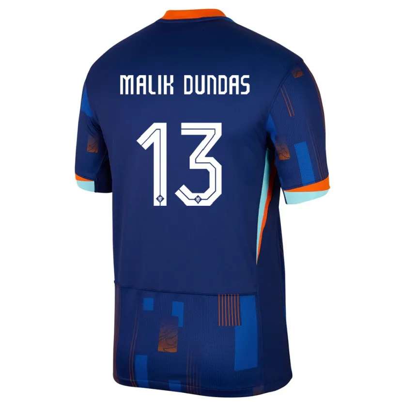 Danxen Bambino Maglia Paesi Bassi Noa Malik Dundas #13 Blu Kit Gara Away 24-26 Maglietta