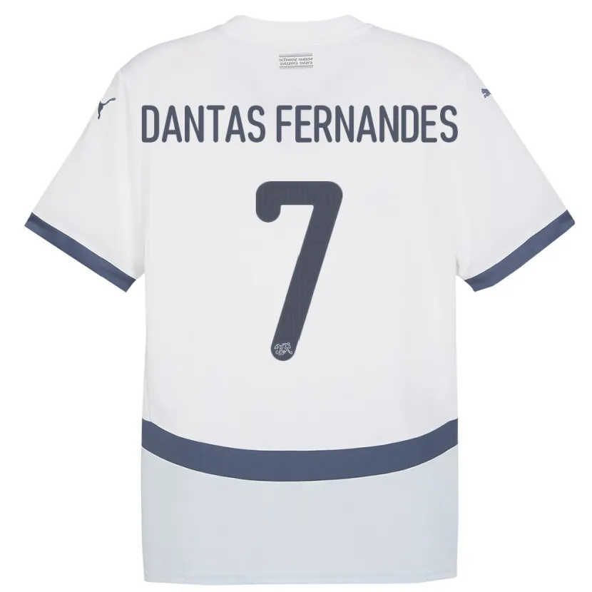 Danxen Bambino Maglia Svizzera Ronaldo Dantas Fernandes #7 Bianco Kit Gara Away 24-26 Maglietta