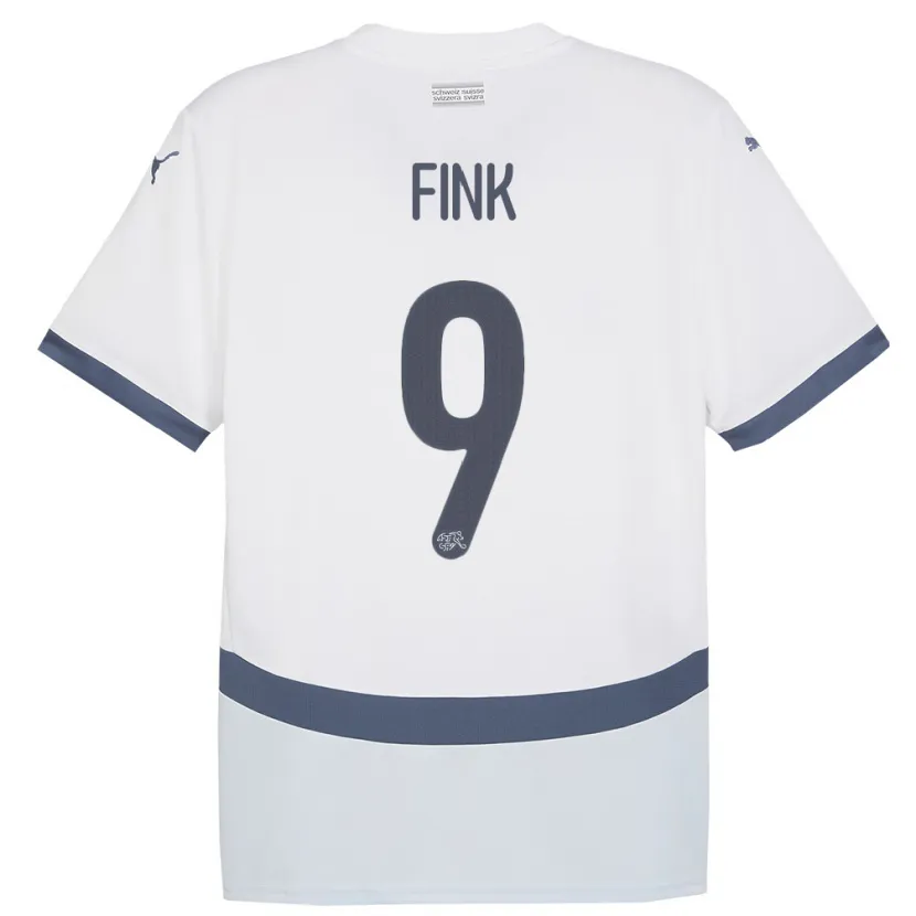 Danxen Bambino Maglia Svizzera Bradley Fink #9 Bianco Kit Gara Away 24-26 Maglietta