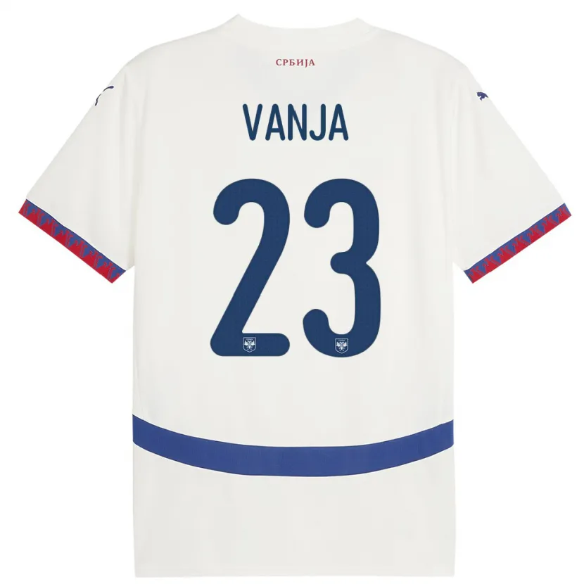 Danxen Bambino Maglia Serbia Vanja Milinkovic-Savic #23 Bianco Kit Gara Away 24-26 Maglietta