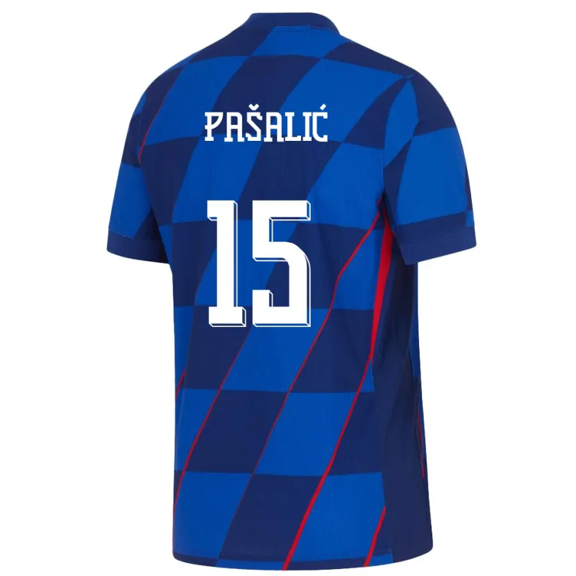 Danxen Bambino Maglia Croazia Mario Pasalic #15 Blu Kit Gara Away 24-26 Maglietta