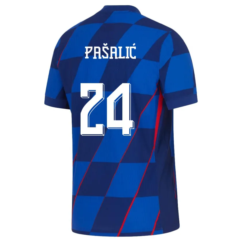 Danxen Bambino Maglia Croazia Marco Pasalic #24 Blu Kit Gara Away 24-26 Maglietta