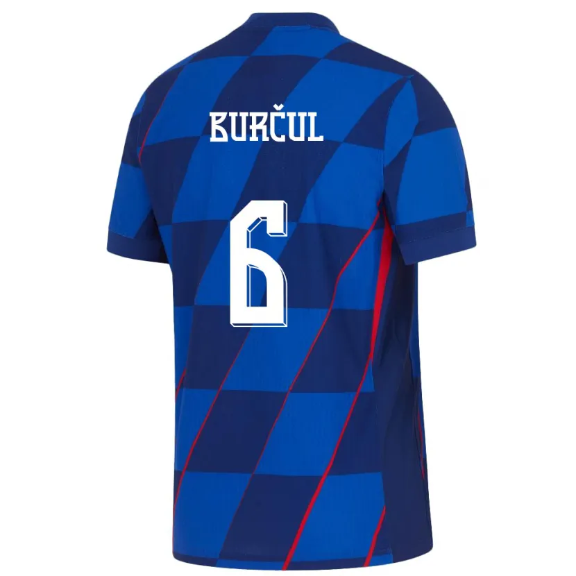 Danxen Bambino Maglia Croazia Bruno Burcul #6 Blu Kit Gara Away 24-26 Maglietta