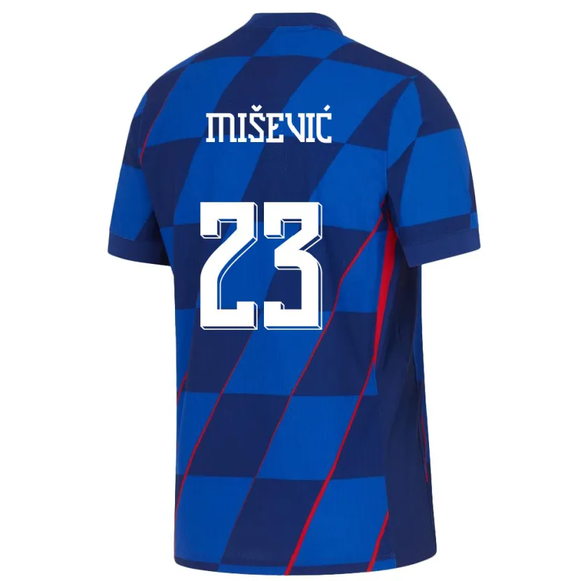 Danxen Bambino Maglia Croazia Luigi Misevic #23 Blu Kit Gara Away 24-26 Maglietta