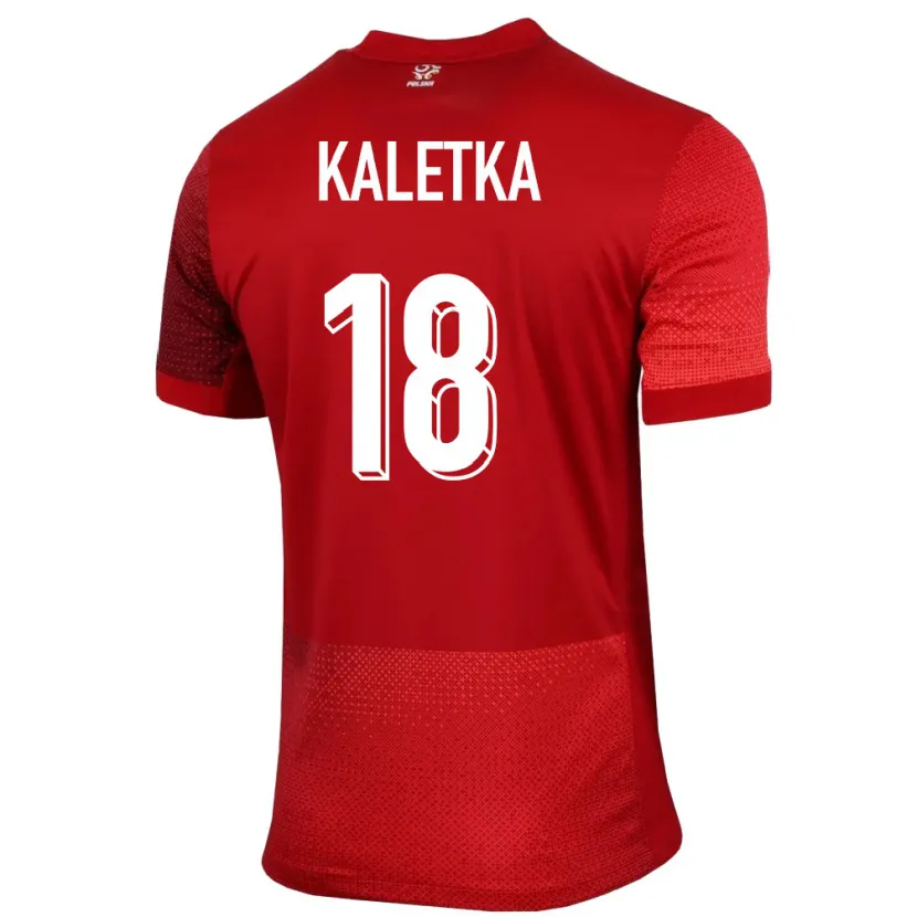 Danxen Bambino Maglia Polonia Nikol Kaletka #18 Rosso Kit Gara Away 24-26 Maglietta