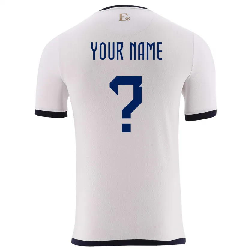 Danxen Bambino Maglia Ecuador Il Tuo Nome #0 Bianco Kit Gara Away 24-26 Maglietta