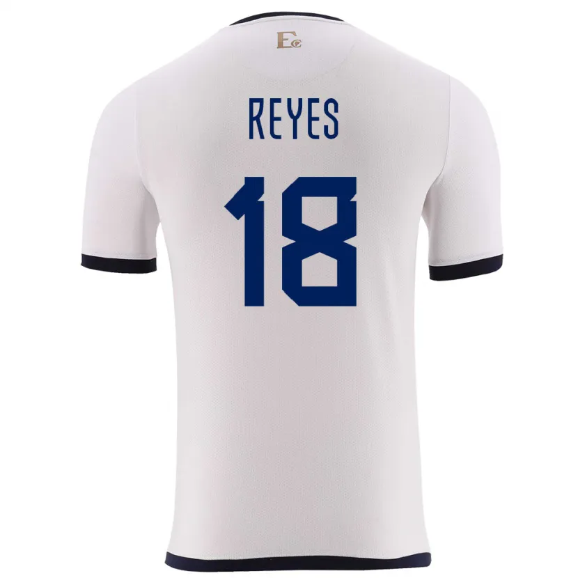 Danxen Bambino Maglia Ecuador Ashley Reyes #18 Bianco Kit Gara Away 24-26 Maglietta