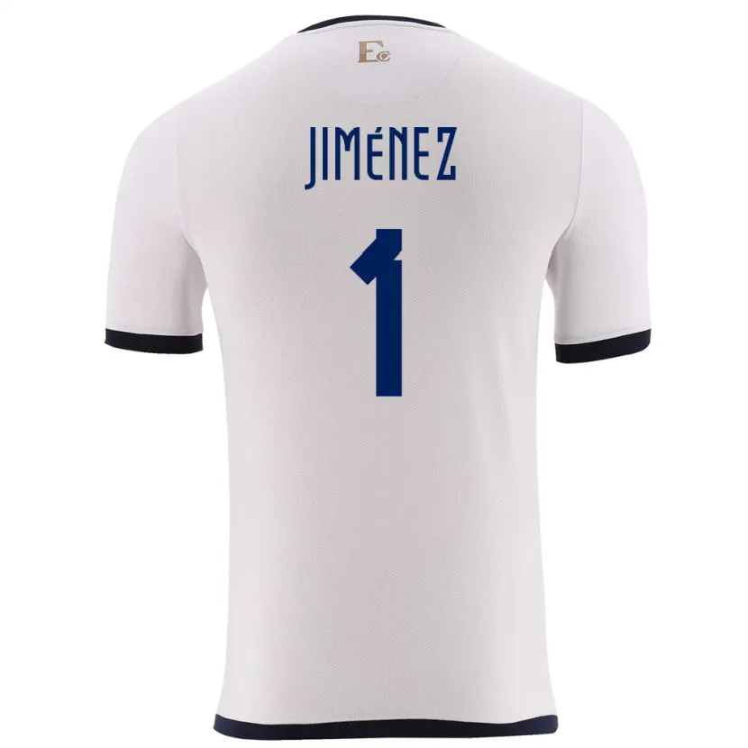Danxen Bambino Maglia Ecuador Tony Jimenez #1 Bianco Kit Gara Away 24-26 Maglietta
