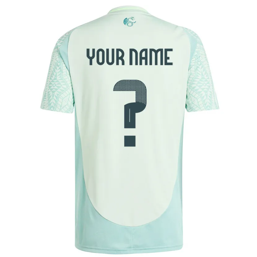 Danxen Bambino Maglia Messico Il Tuo Nome #0 Lino Verde Kit Gara Away 24-26 Maglietta