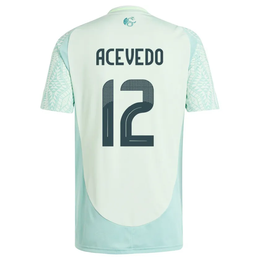 Danxen Bambino Maglia Messico Carlos Acevedo #12 Lino Verde Kit Gara Away 24-26 Maglietta