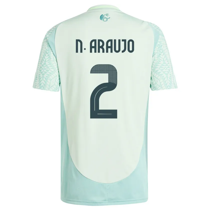 Danxen Bambino Maglia Messico Nestor Araujo #2 Lino Verde Kit Gara Away 24-26 Maglietta