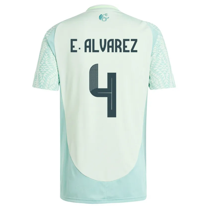 Danxen Bambino Maglia Messico Edson Alvarez #4 Lino Verde Kit Gara Away 24-26 Maglietta
