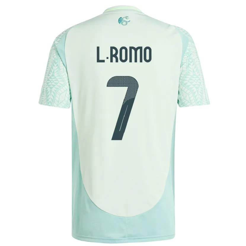 Danxen Bambino Maglia Messico Luis Romo #7 Lino Verde Kit Gara Away 24-26 Maglietta