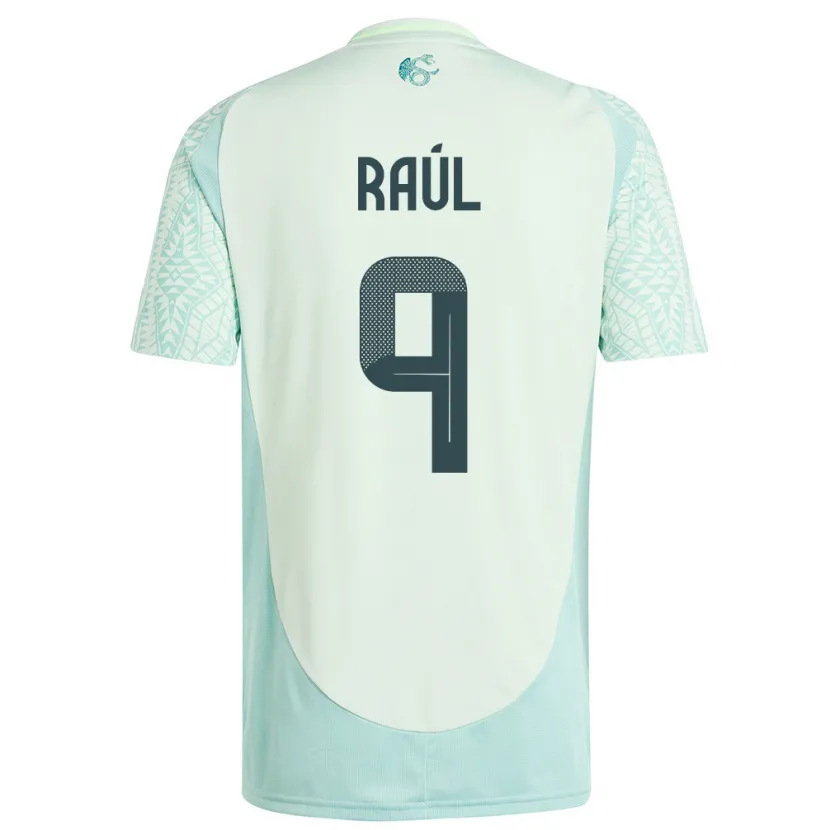 Danxen Bambino Maglia Messico Raul Jimenez #9 Lino Verde Kit Gara Away 24-26 Maglietta