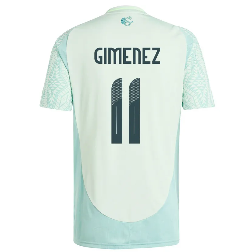 Danxen Bambino Maglia Messico Santiago Gimenez #11 Lino Verde Kit Gara Away 24-26 Maglietta