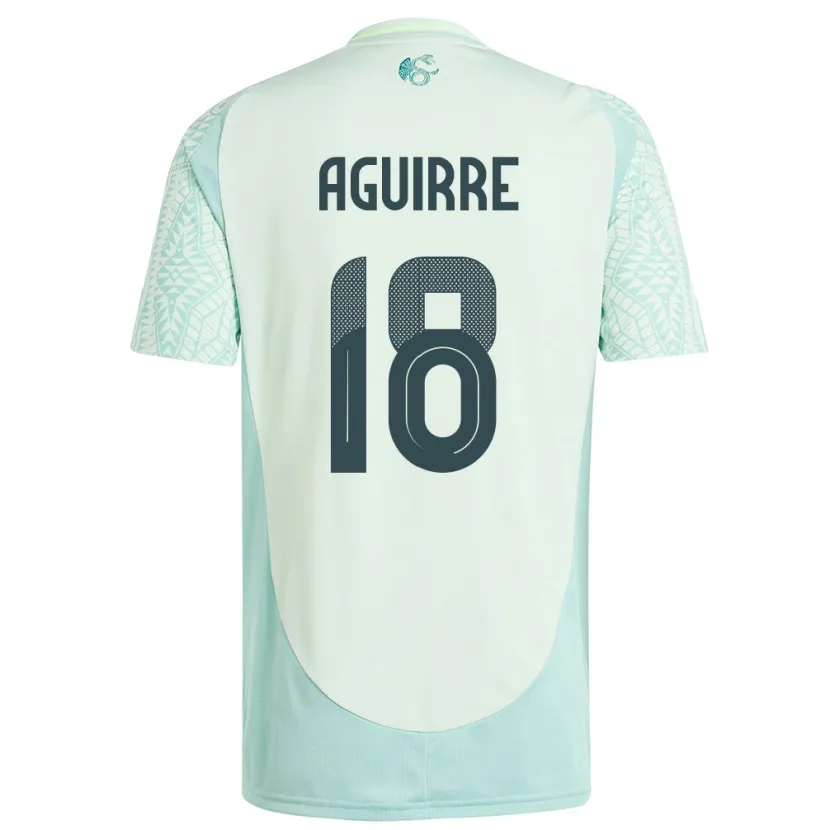 Danxen Bambino Maglia Messico Eduardo Aguirre #18 Lino Verde Kit Gara Away 24-26 Maglietta