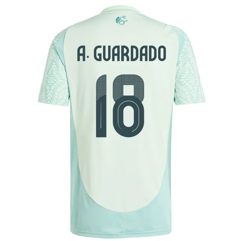 Danxen Bambino Maglia Messico Andres Guardado #18 Lino Verde Kit Gara Away 24-26 Maglietta