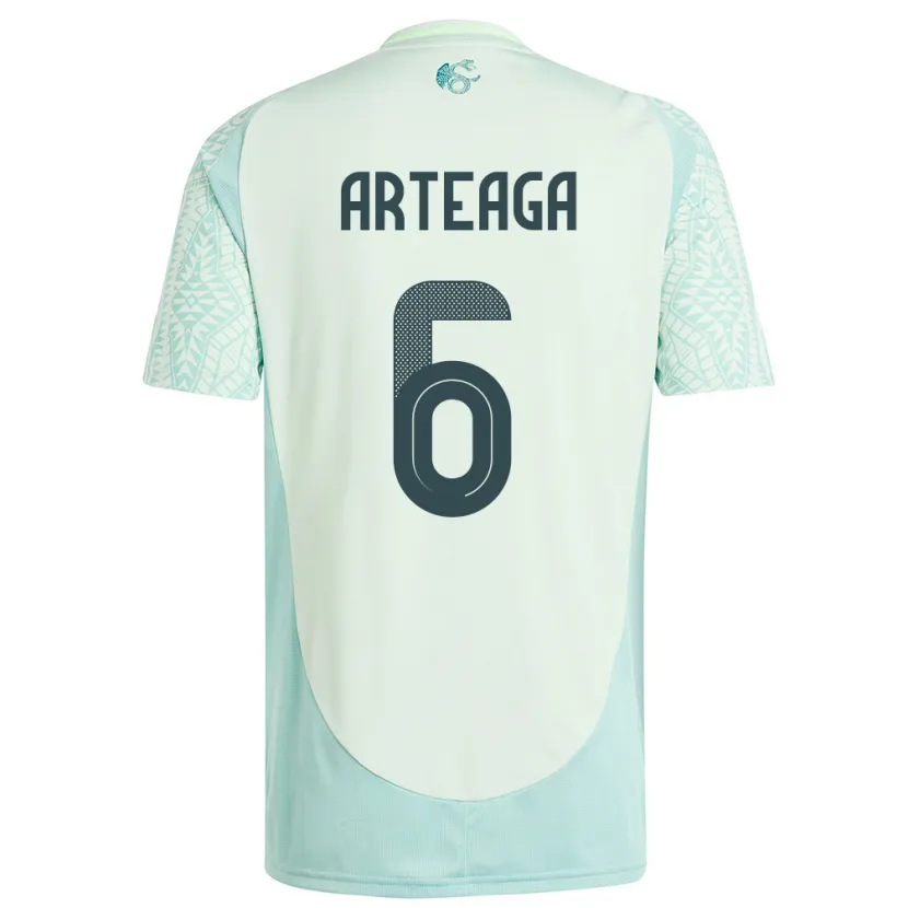 Danxen Bambino Maglia Messico Gerardo Arteaga #6 Lino Verde Kit Gara Away 24-26 Maglietta