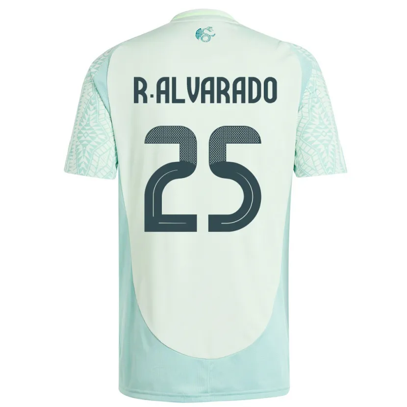 Danxen Bambino Maglia Messico Roberto Alvarado #25 Lino Verde Kit Gara Away 24-26 Maglietta