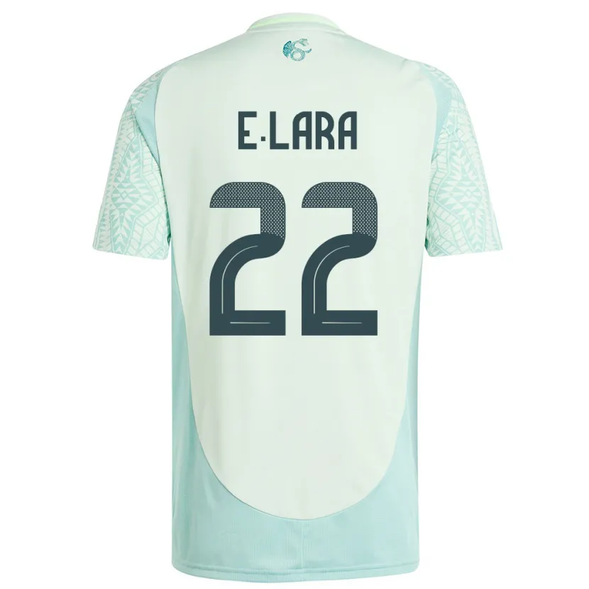 Danxen Bambino Maglia Messico Emilio Lara #22 Lino Verde Kit Gara Away 24-26 Maglietta