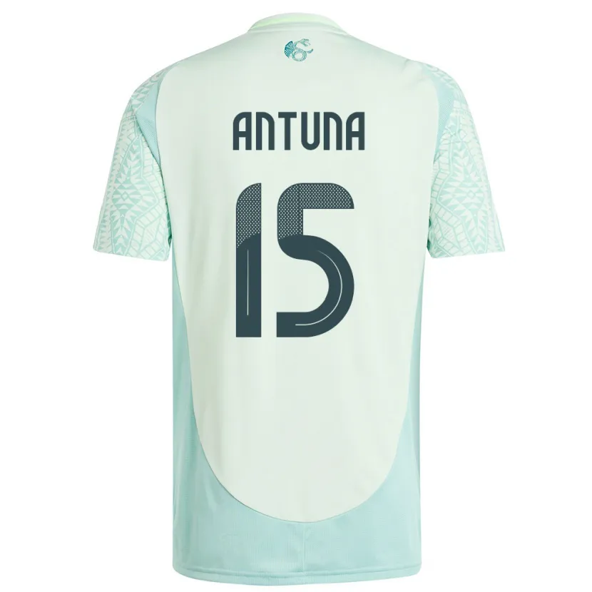 Danxen Bambino Maglia Messico Uriel Antuna #15 Lino Verde Kit Gara Away 24-26 Maglietta