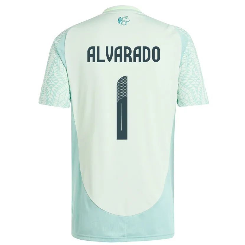 Danxen Bambino Maglia Messico Emily Alvarado #1 Lino Verde Kit Gara Away 24-26 Maglietta