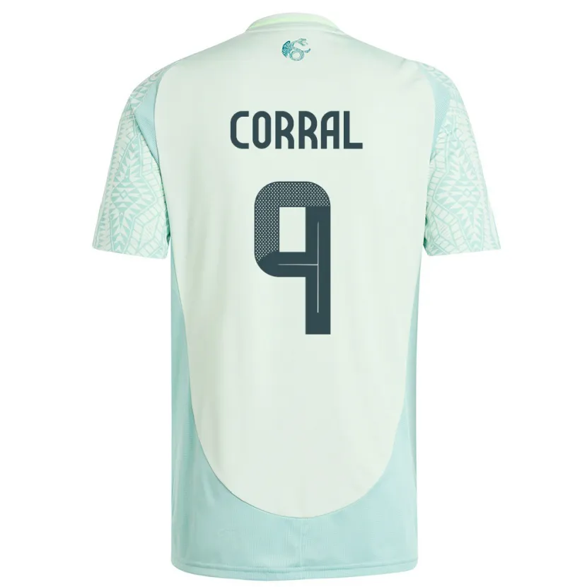Danxen Bambino Maglia Messico Charlyn Corral #9 Lino Verde Kit Gara Away 24-26 Maglietta
