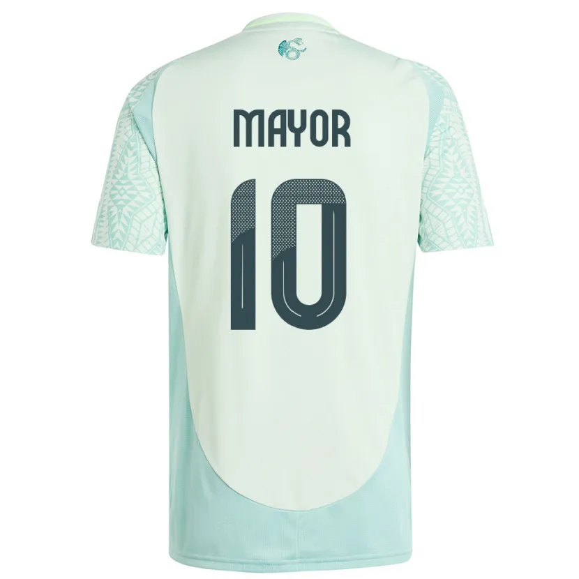 Danxen Bambino Maglia Messico Stephany Mayor #10 Lino Verde Kit Gara Away 24-26 Maglietta