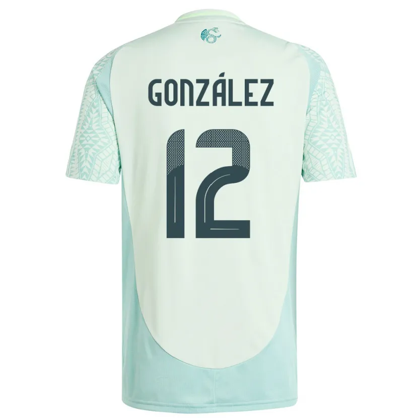 Danxen Bambino Maglia Messico Itzel Gonzalez #12 Lino Verde Kit Gara Away 24-26 Maglietta