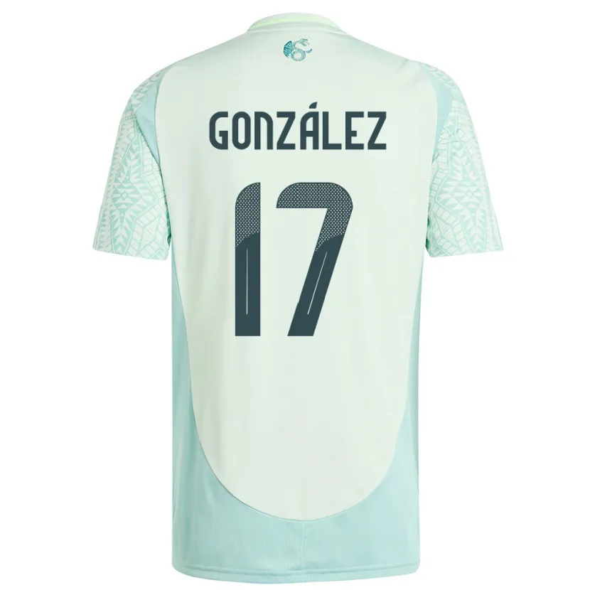 Danxen Bambino Maglia Messico Alison Gonzalez #17 Lino Verde Kit Gara Away 24-26 Maglietta