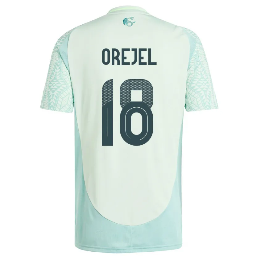 Danxen Bambino Maglia Messico Jocelyn Orejel #18 Lino Verde Kit Gara Away 24-26 Maglietta