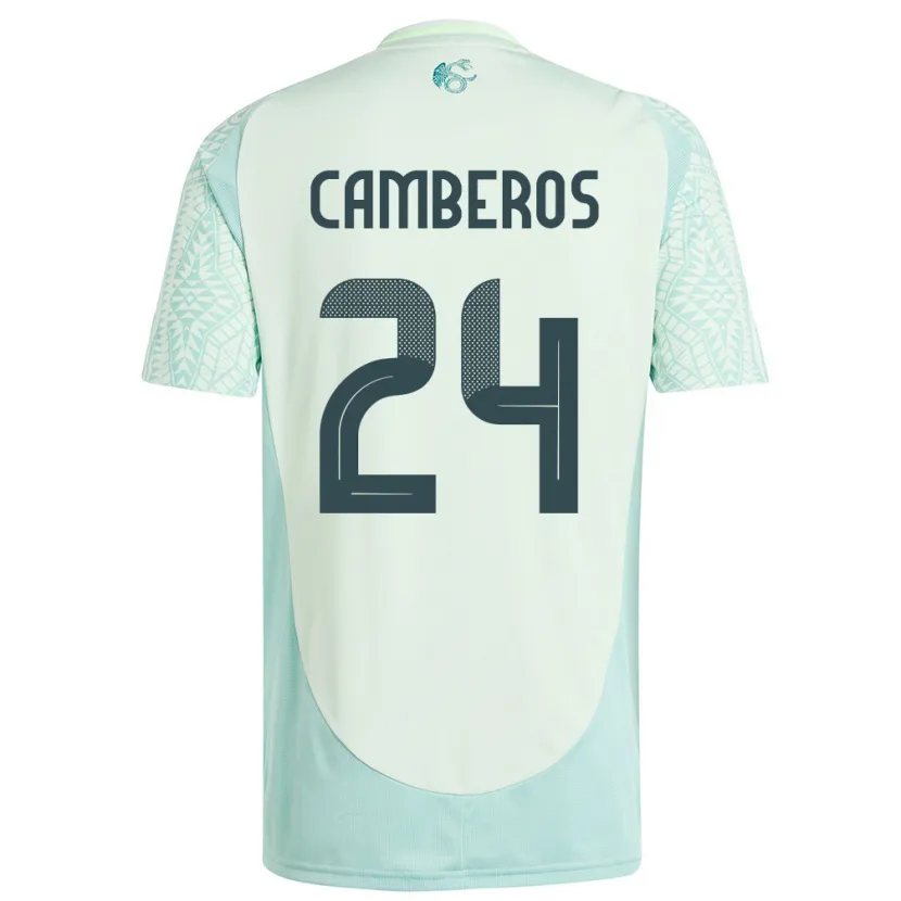 Danxen Bambino Maglia Messico Scarlett Camberos #24 Lino Verde Kit Gara Away 24-26 Maglietta
