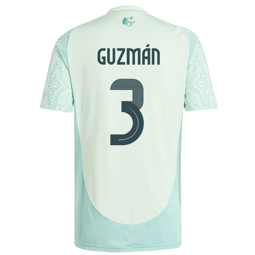 Danxen Bambino Maglia Messico Victor Guzman #3 Lino Verde Kit Gara Away 24-26 Maglietta