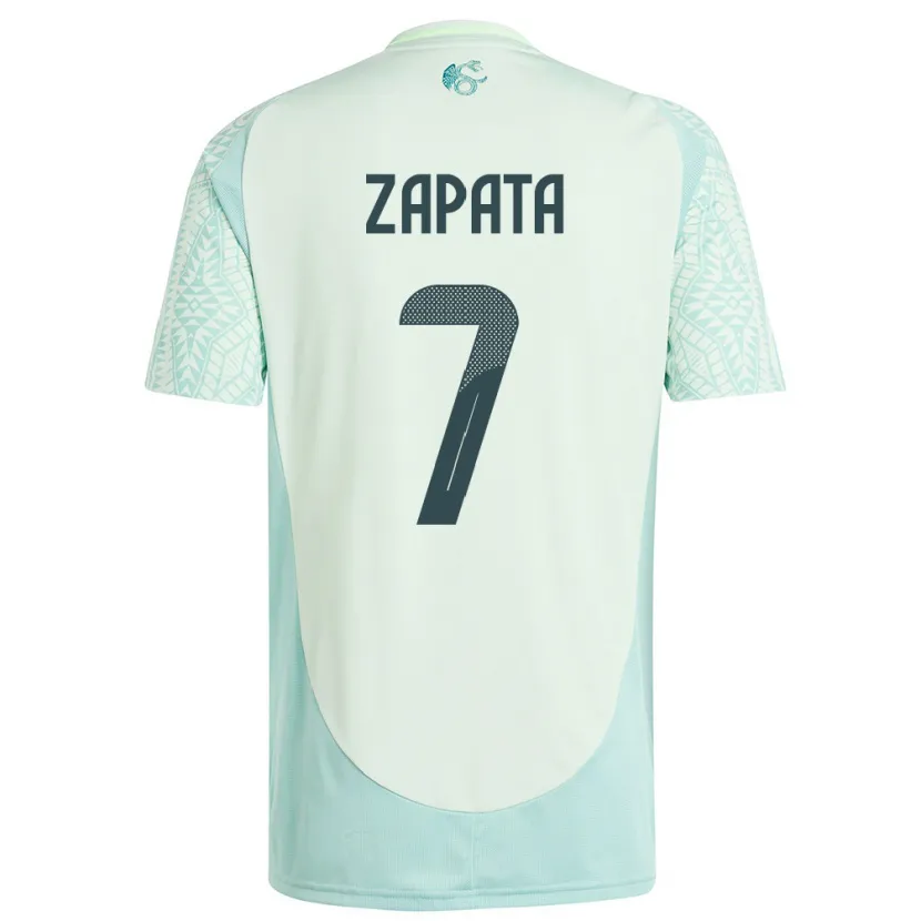 Danxen Bambino Maglia Messico Angel Zapata #7 Lino Verde Kit Gara Away 24-26 Maglietta