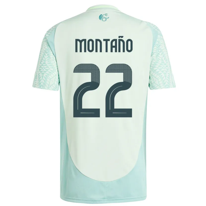 Danxen Bambino Maglia Messico Andres Montano #22 Lino Verde Kit Gara Away 24-26 Maglietta