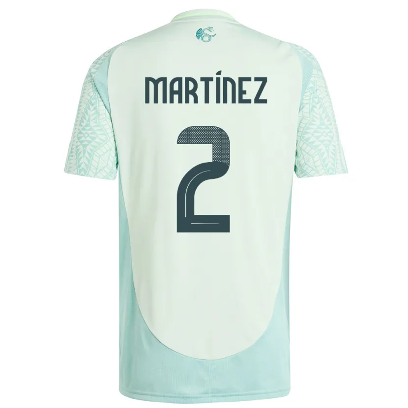 Danxen Bambino Maglia Messico Emilio Martinez #2 Lino Verde Kit Gara Away 24-26 Maglietta